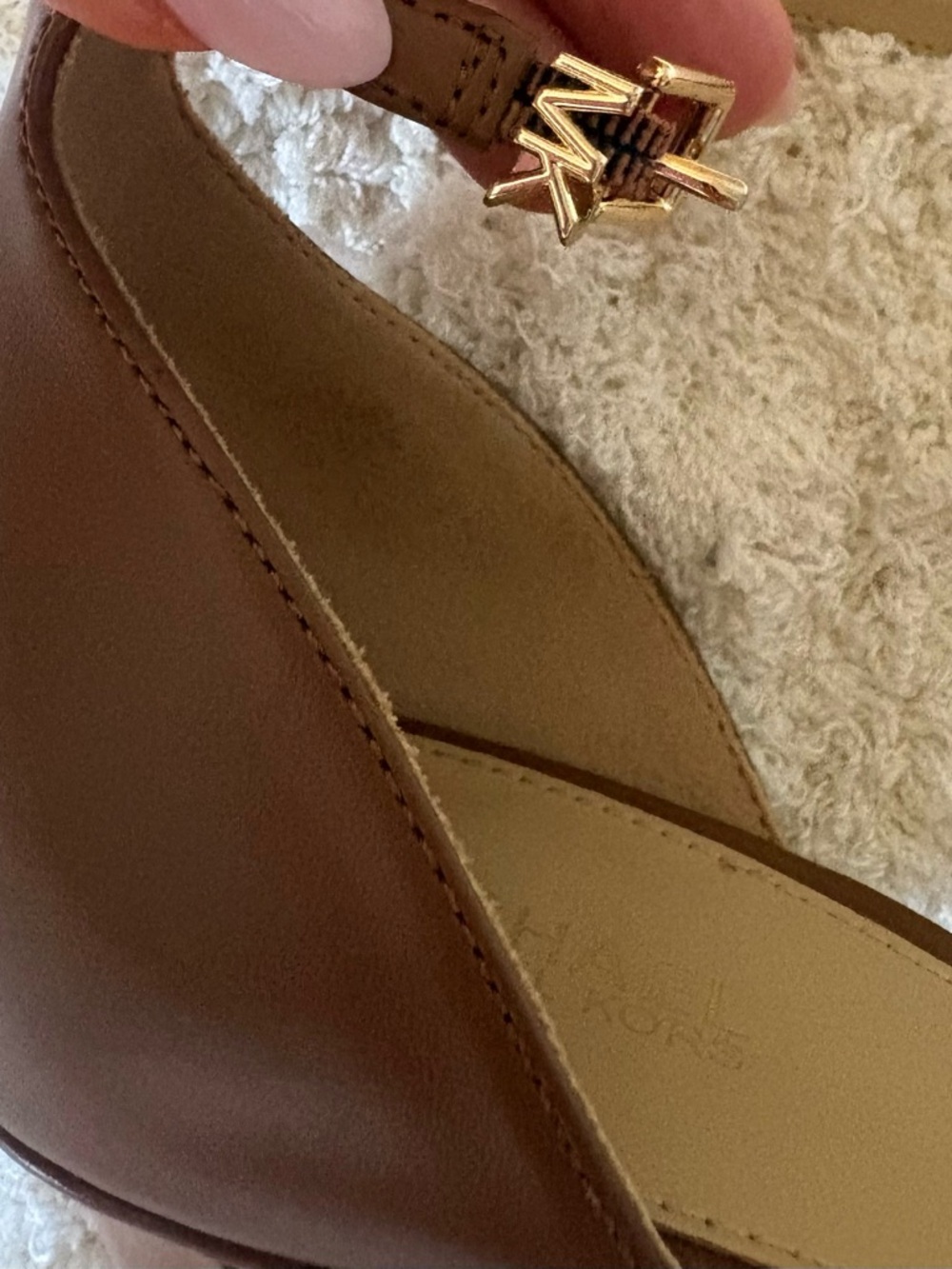 Michael Kors Tan Brown Leather Open-Toe Ankle-Strap Heels - Picture 10 of 10